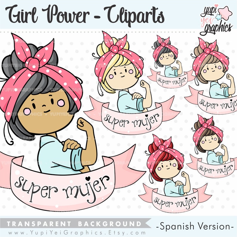 Girl Power Clipart Girl Clipart COMMERCIAL USE African Etsy