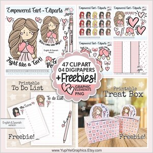Girl Power clipart, meisje clipart, vrouwendag clipart, Afro-Amerikaanse clipart, feministische clipart, meisje illustraties, Happy Women's Day, meisjes