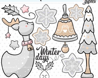 Winter Clipart, Winter Graphics, COMMERCIAL USE, Christmas Clipart, Christmas Graphics, Deer Clipart, Deer Graphic, Winter Deer, Let it Snow