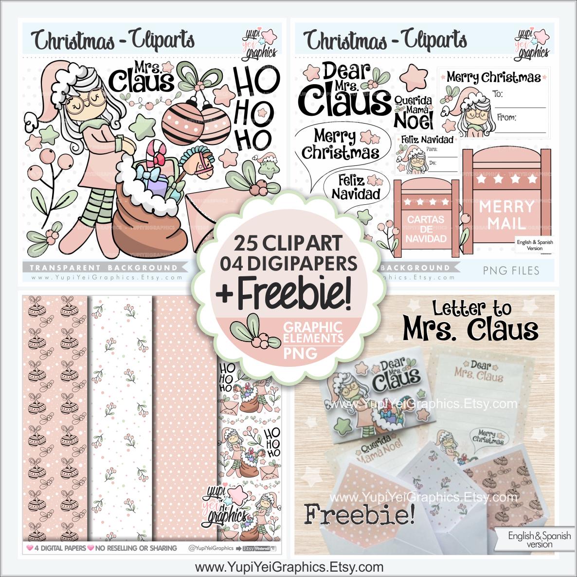 Clipart de la señora Claus, Clipart de Navidad, Clip Art de la señora Claus, Mamá Noel, Gráficos navideños, Mamá Claus, Clip Art de Navidad, PNG de Navidad