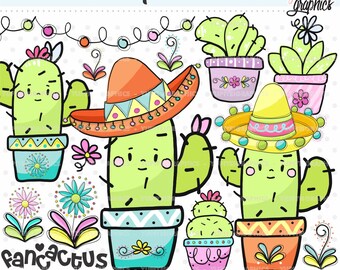 Cactus Clipart, Cactus Graphics, COMMERCIAL USE, Mexico Clipart, Plant Cliparts, Succulent Cliparts, Cacti Cliparts, Mexican Clipart, Cactus