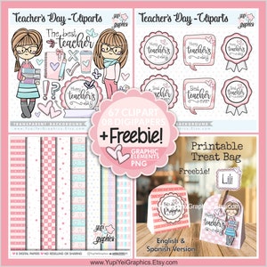 Clipart per la festa degli insegnanti, Clipart per la scuola, Clipart per la giornata degli insegnanti, USO COMMERCIALE, ClipArt scolastiche, Clipart per insegnanti, Clipart Ritorno a scuola, Ragazza