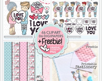 Love Clip Art, Love Clipart, Valentine's Day Clipart, Valentines Stickers, Love Stickers, COMMERCIAL USE, Love Graphics, Anniversary Clipart