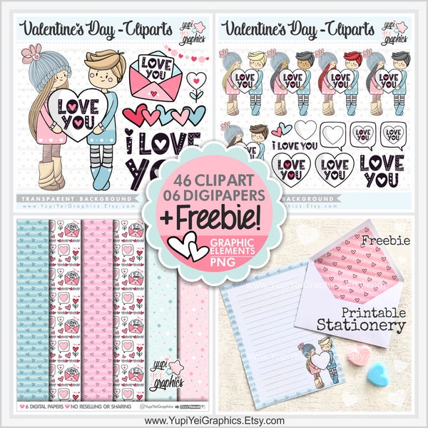 Love Clip Art, Love Clipart, Valentine's Day Clipart, Valentines Stickers, Love Stickers, COMMERCIAL USE, Love Graphics, Anniversary Clipart