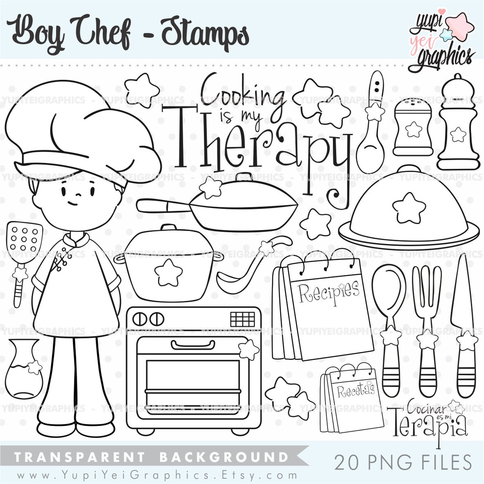 Chef Stamps Chef Boy Stamps COMMERCIAL USE Kitchen Stamps - Etsy