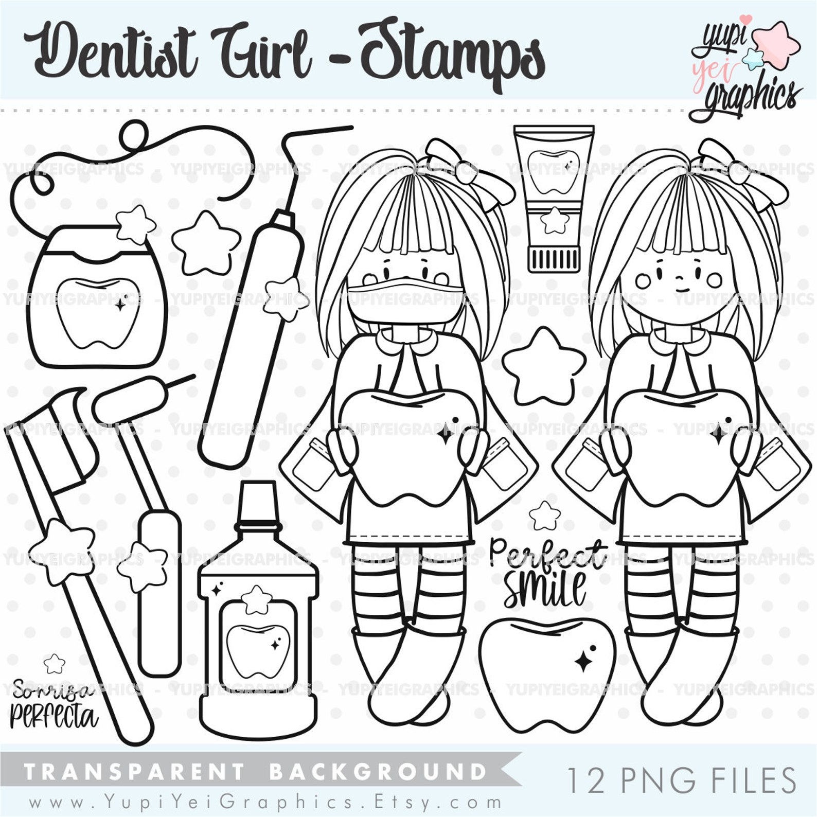 Dentist Stamps Dentist Digistamps Dental Stamps COMMERCIAL Etsy