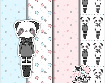 Panda Digital Paper, Panda Pattern, COMMERCIAL USE, Panda Bear Digital Paper, Panda Bear Pattern, Animal Digital Paper, Animal Pattern