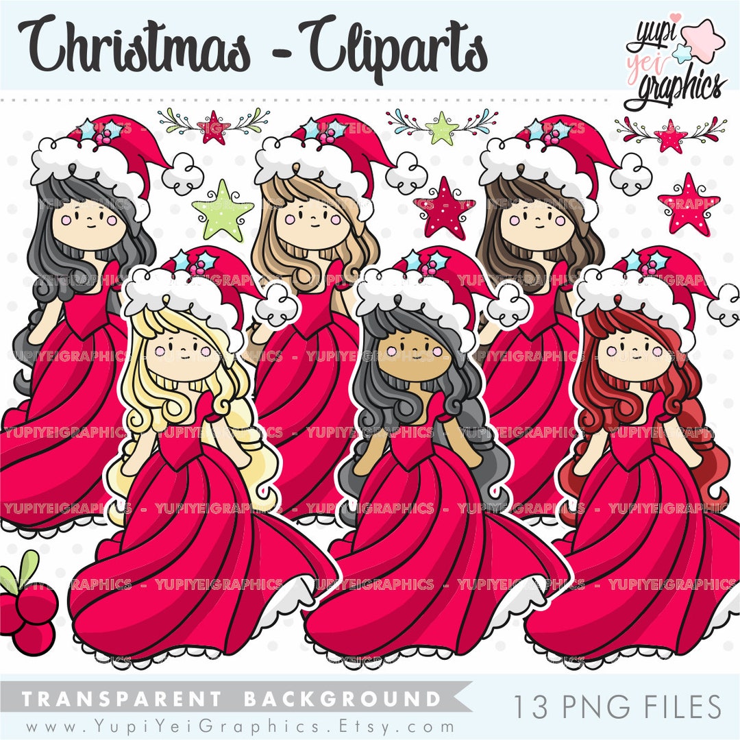 Christmas Clip Art, Princess Clip Art, COMMERCIAL USE, Christmas