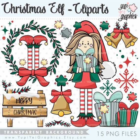 Christmas Clipart Christmas Graphics Christmas Elf Clipart - Etsy