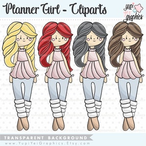 Girl Clipart, Planner Girl Clipart, USO COMERCIAL, Girl Graphics ...
