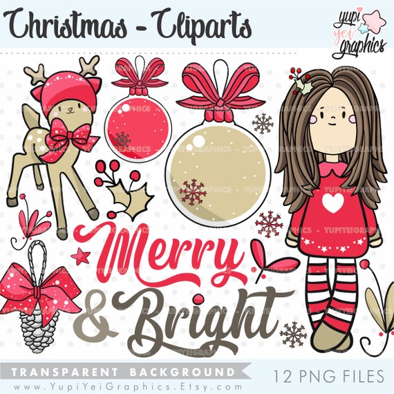 Christmas Clipart Christmas Graphics COMMERCIAL USE Etsy
