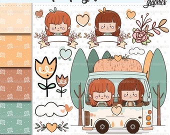 Travel Clipart, Road Trip Clipart, Travel PNG, Adventure Clipart, Friends Clipart, Best Friends Clipart, Sisters Clipart, Soul Sisters