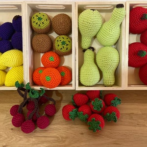 Crocheted fruit 100% cotton fruit basket for the grocery store