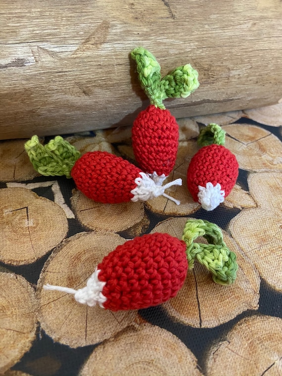 Crocheted Radishes Made of Organic Cotton Etsy