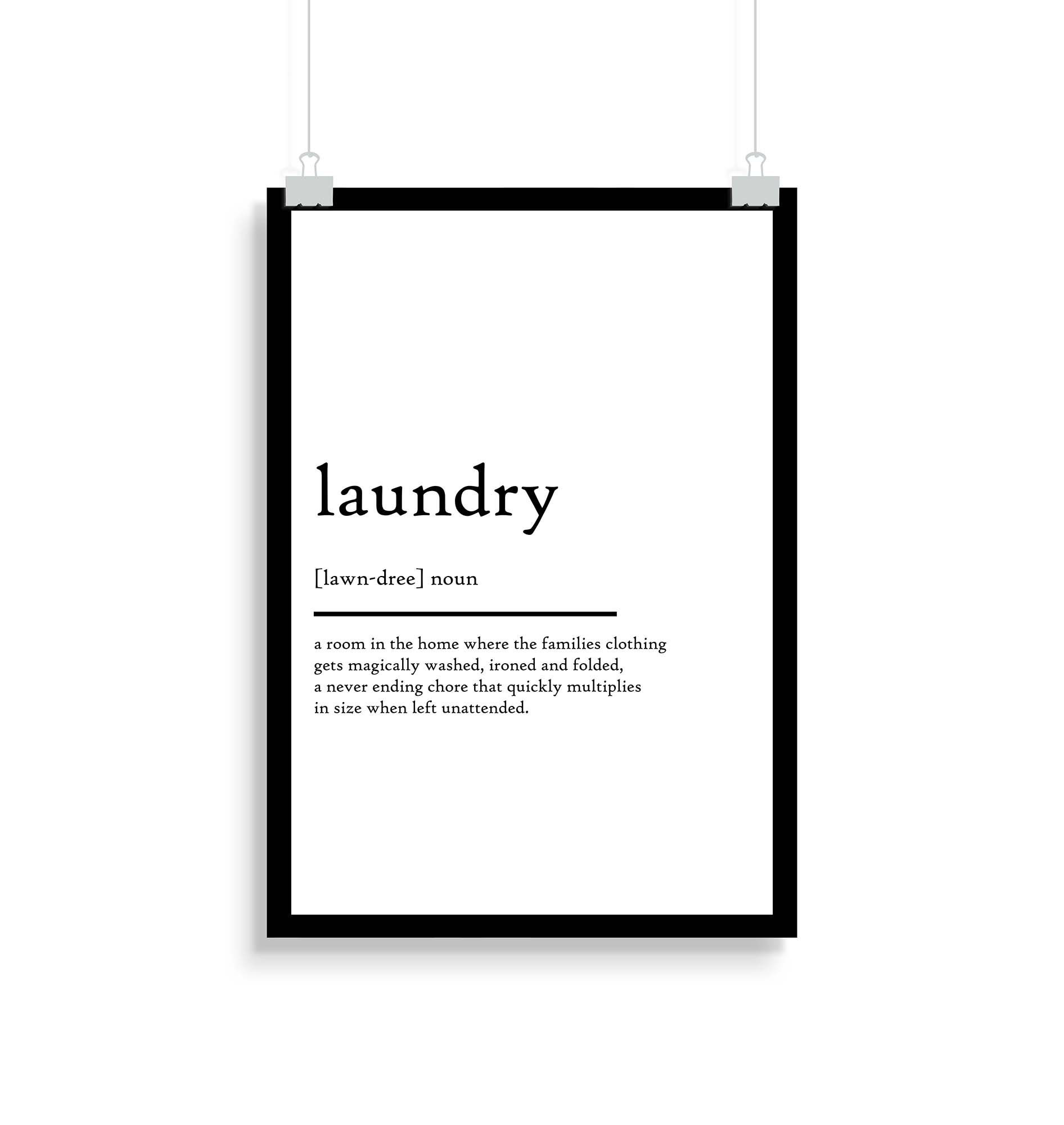 Laundry Definition Print Laundry Definition Poster Etsy UK