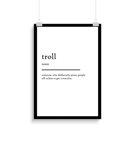 Troll Definition Print Troll Definition Poster Etsy