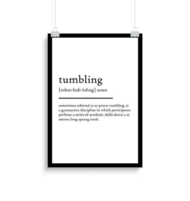 Tumbling definition print poster quote Various sizes Etsy