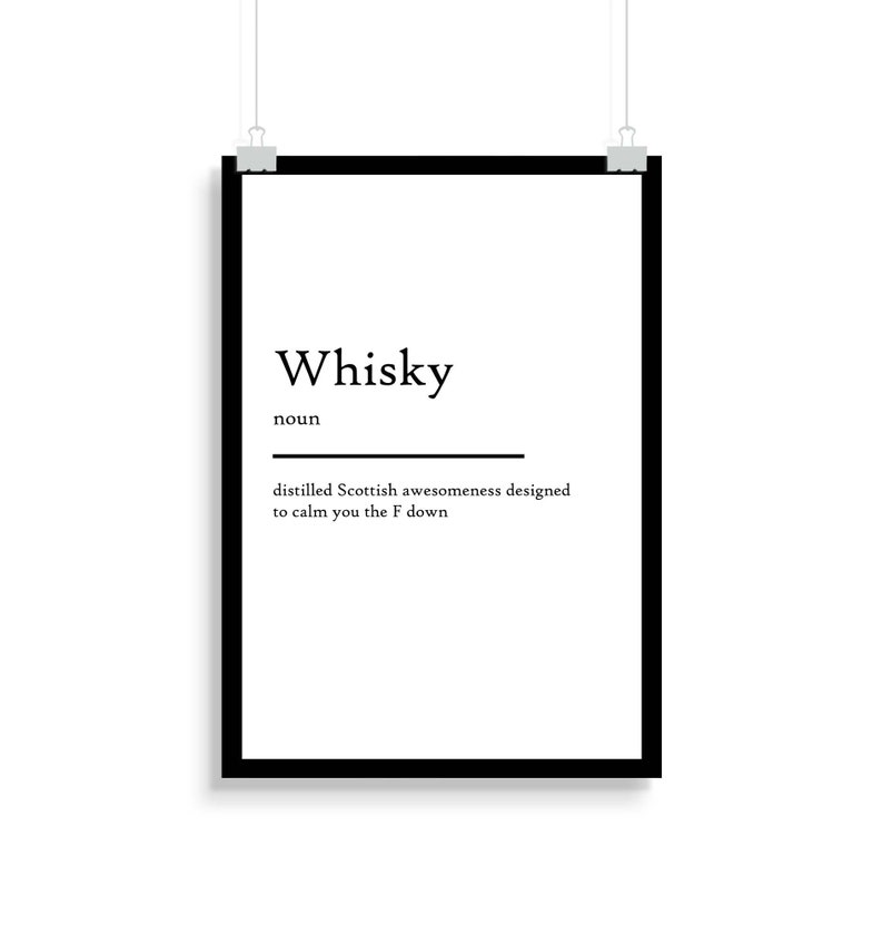 Whisky Definition Print Poster Bar Decor Gift Etsy Ireland