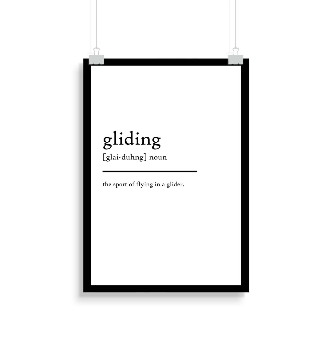 Gliding Definition Print Gliding Definition Poster Etsy