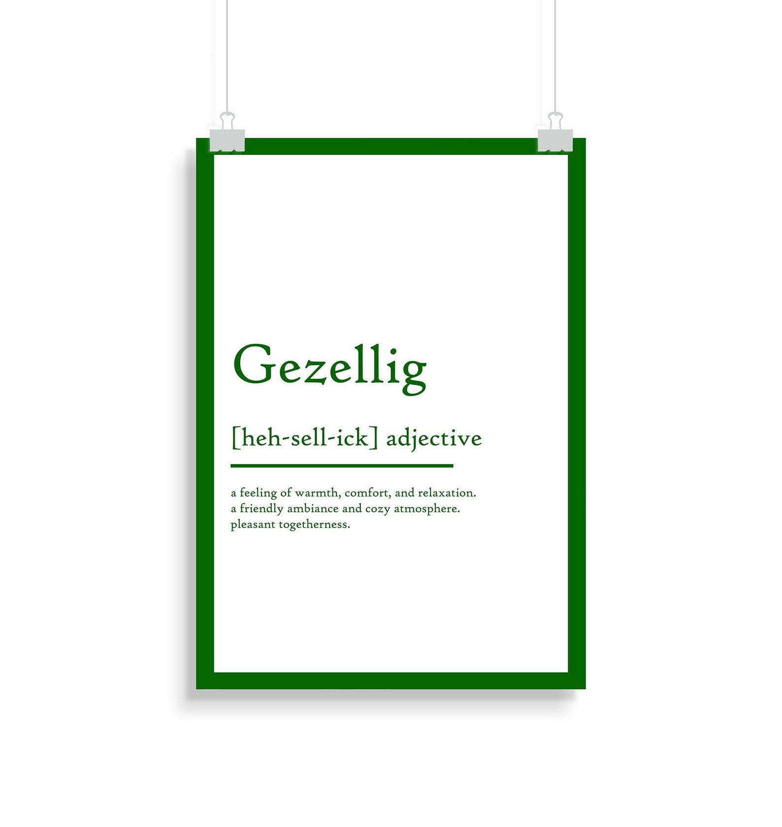 Gezellig Definition Print Gezellig Definition Poster Etsy
