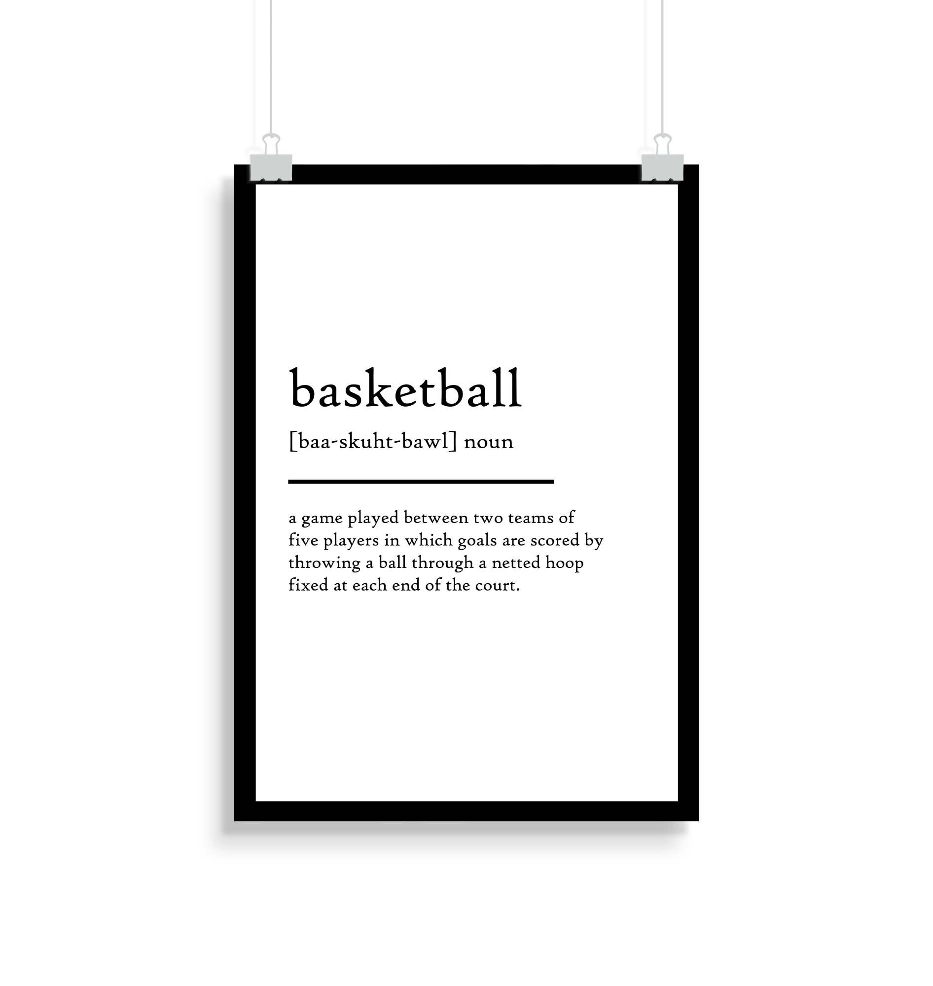Basketball Definition print basketball Definition poster Etsy