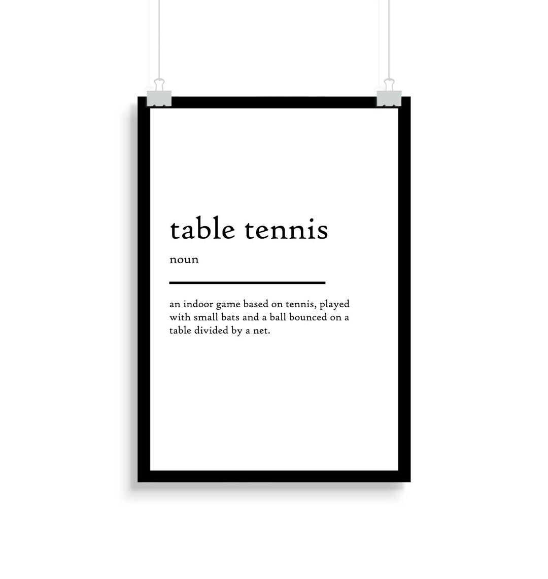 Table Tennis Definition Print Table Tennis Definition Poster Etsy