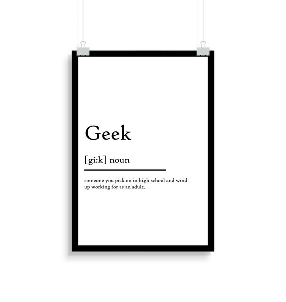 Geek Definition Print Geek Definition Poster Etsy Australia