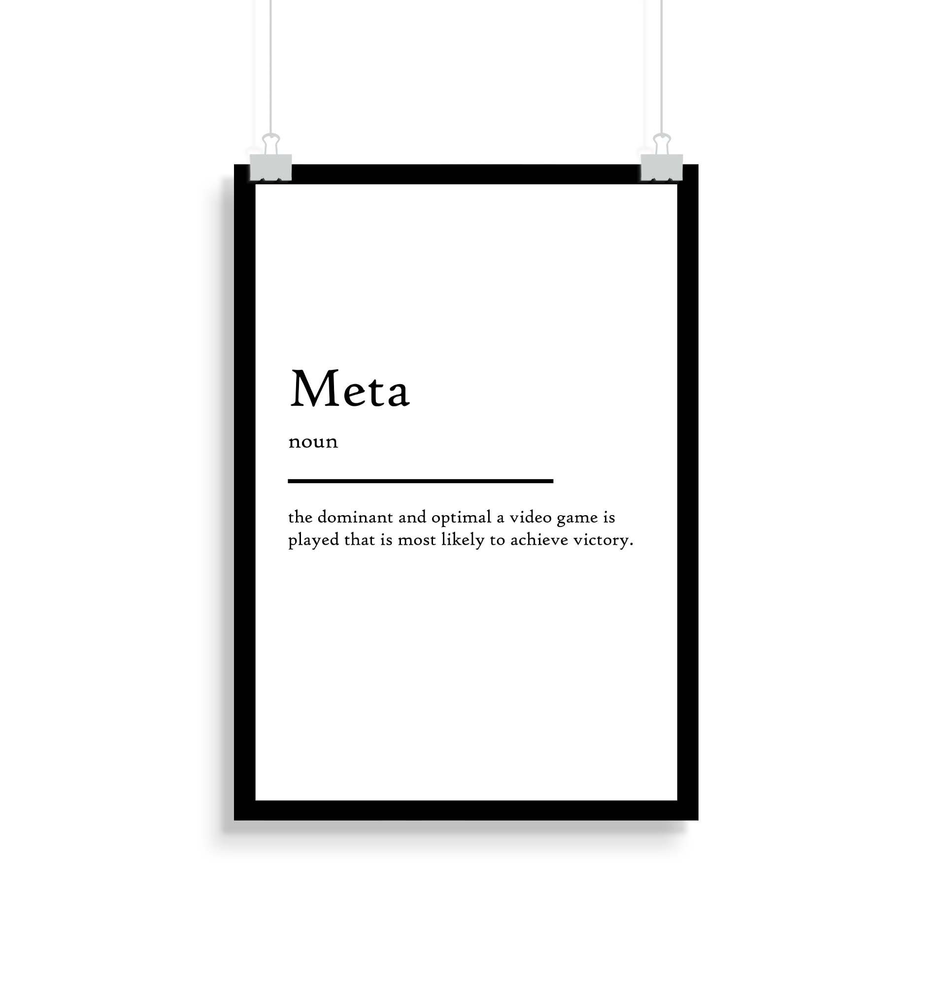 Meta definition print Meta definition poster Etsy