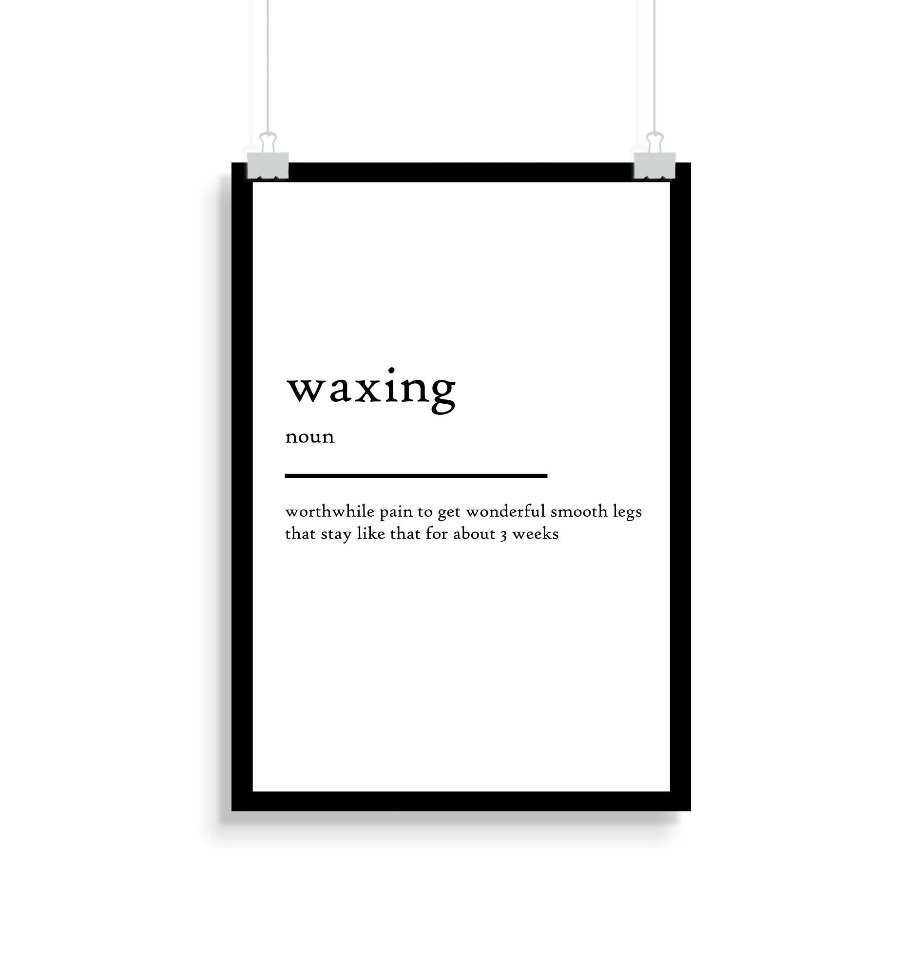 Waxing Definition Print Poster Quote Etsy