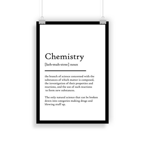Chemistry Definition Print Poster Science Teacher Etsy UK