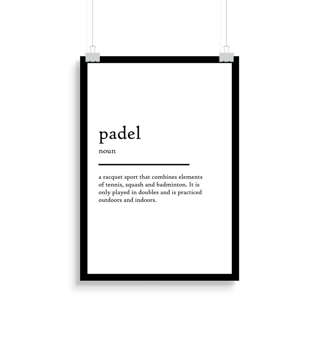 Padel Definition Print Padel Definition Poster Etsy