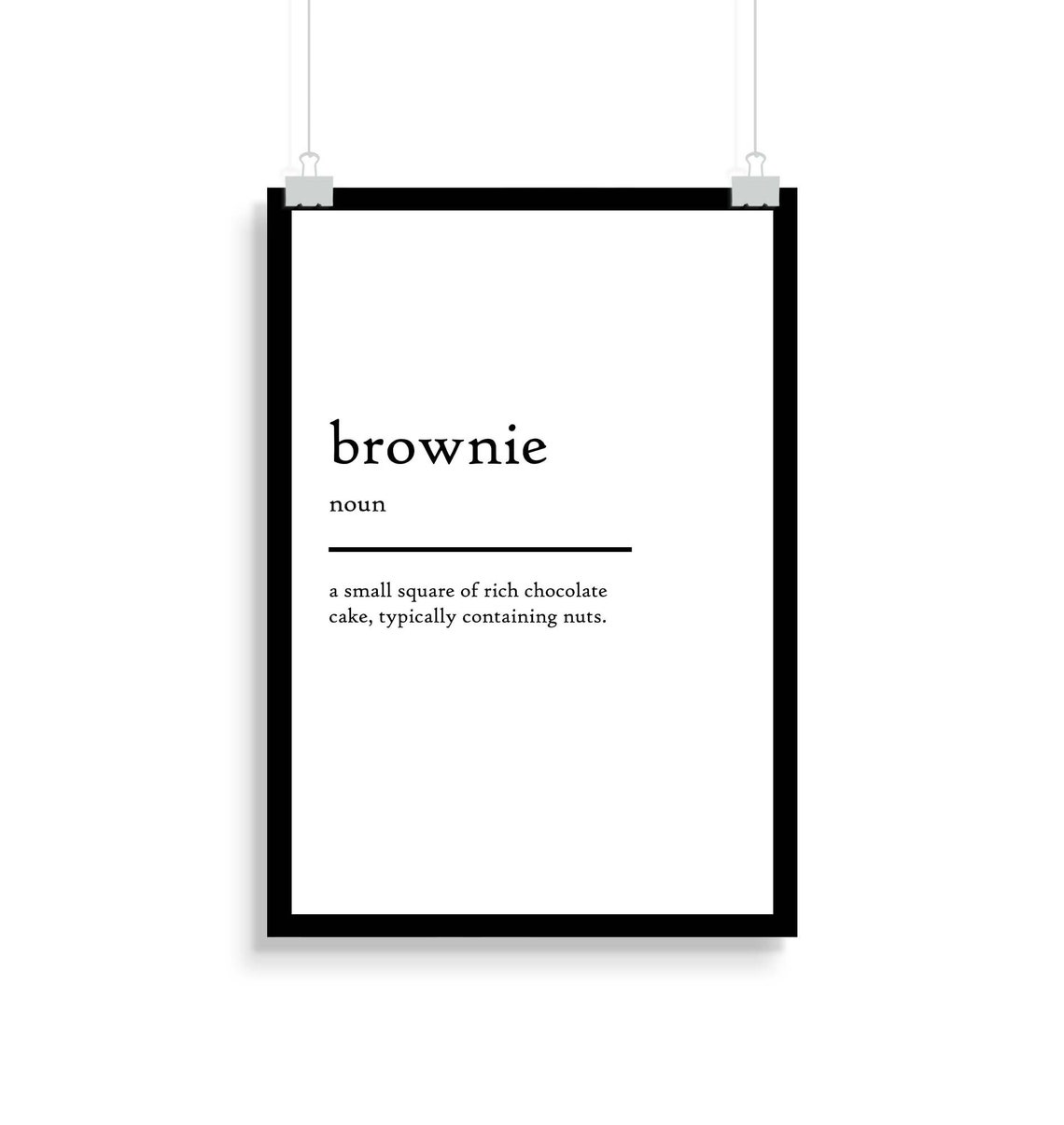 Brownie Definition Print Brownie Definition Poster Etsy