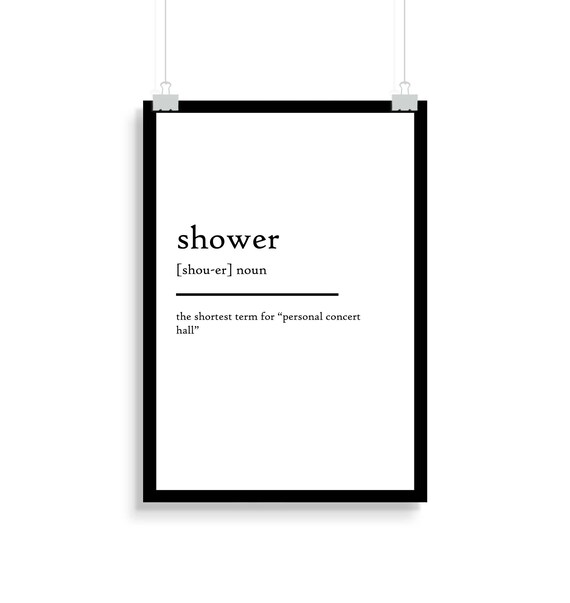 Shower Definition Print Shower Definition Poster Etsy