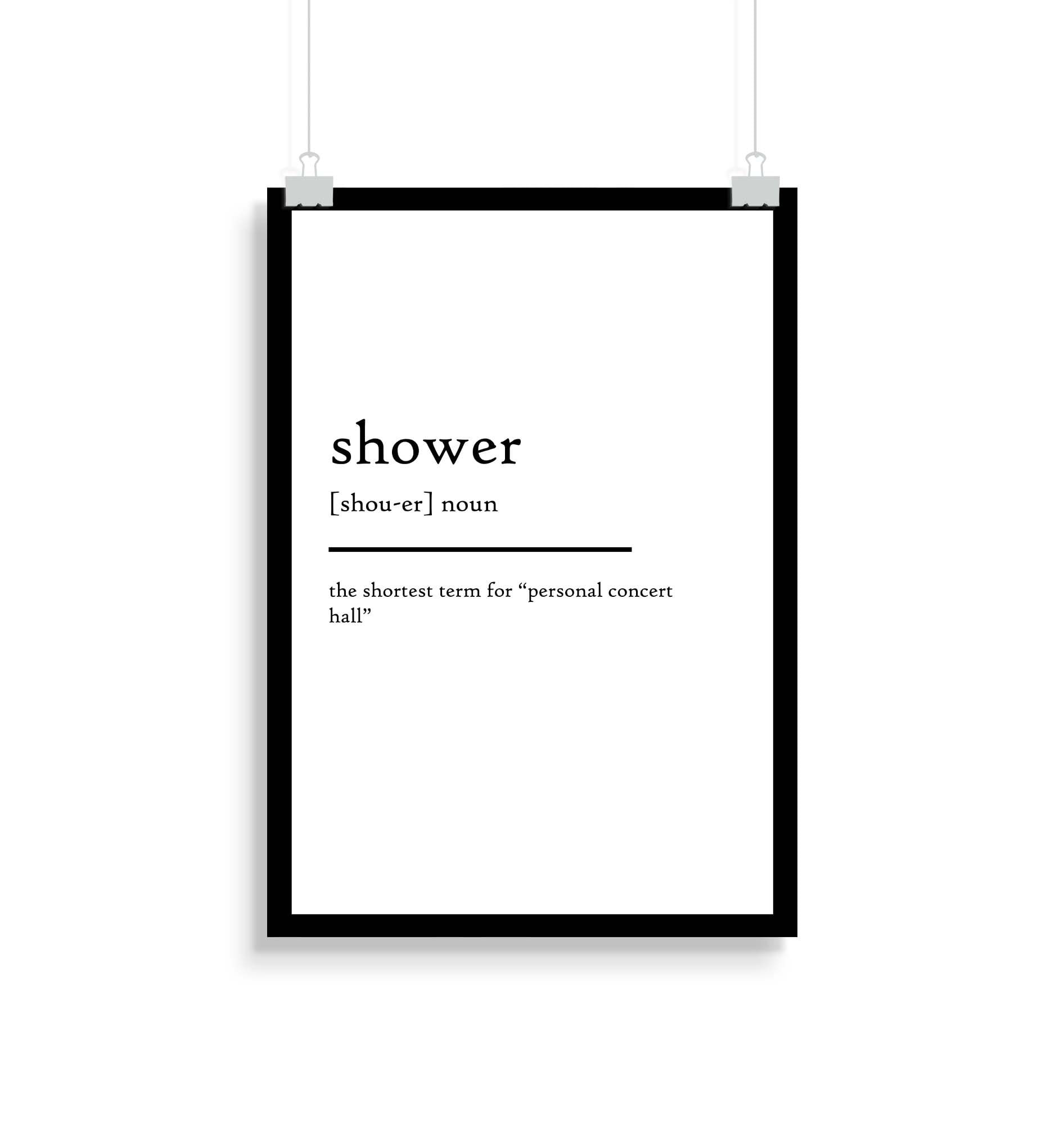 Shower definition print Shower definition poster Etsy