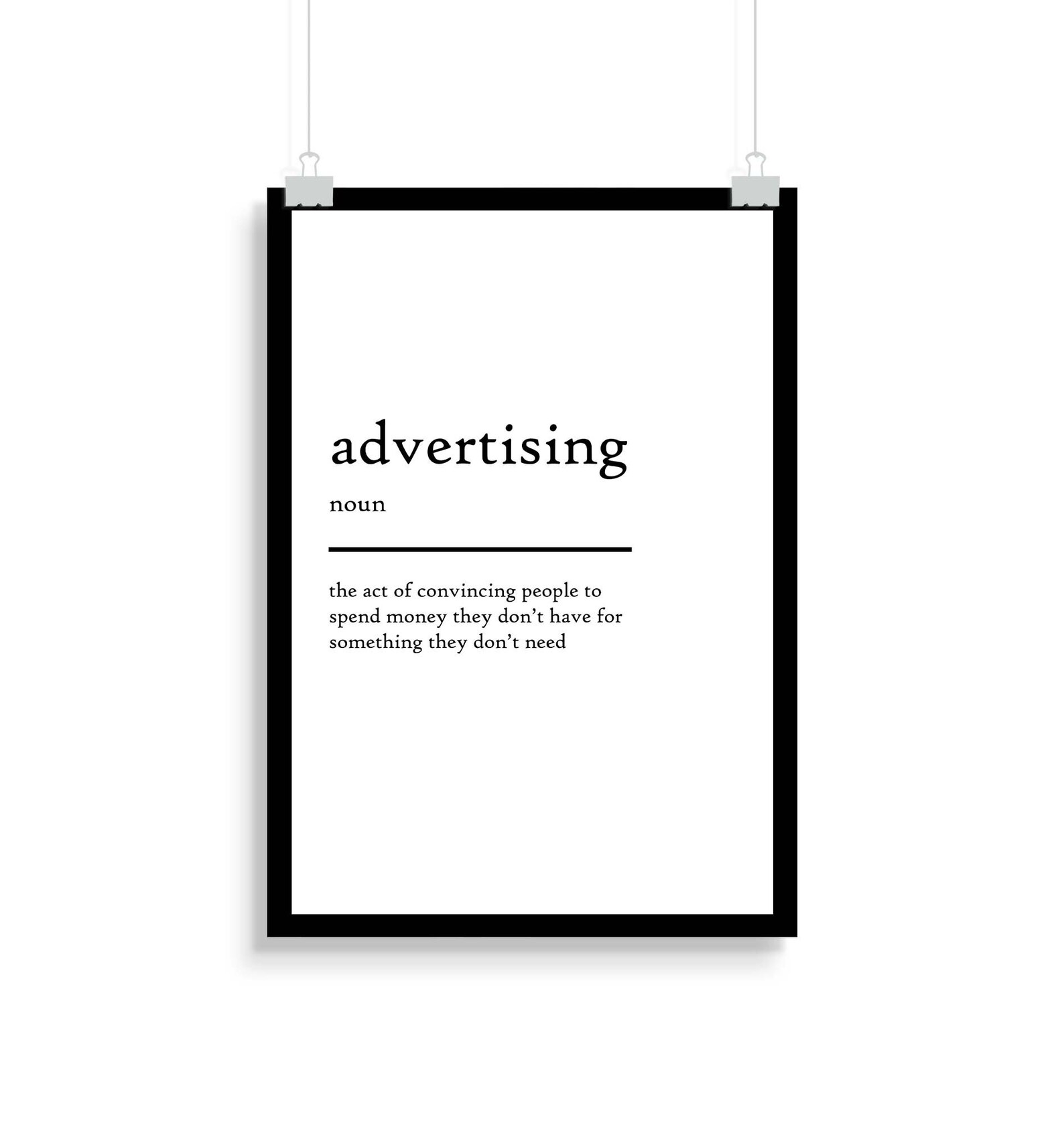 Advertising Definition Print Advertising Definition Poster Etsy