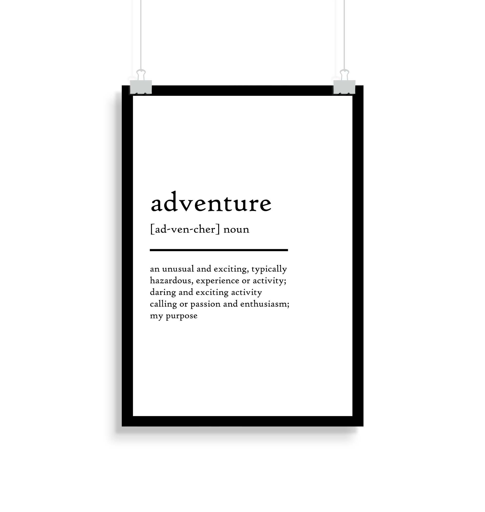 Adventure Definition Print Adventure Definition Poster Etsy Singapore