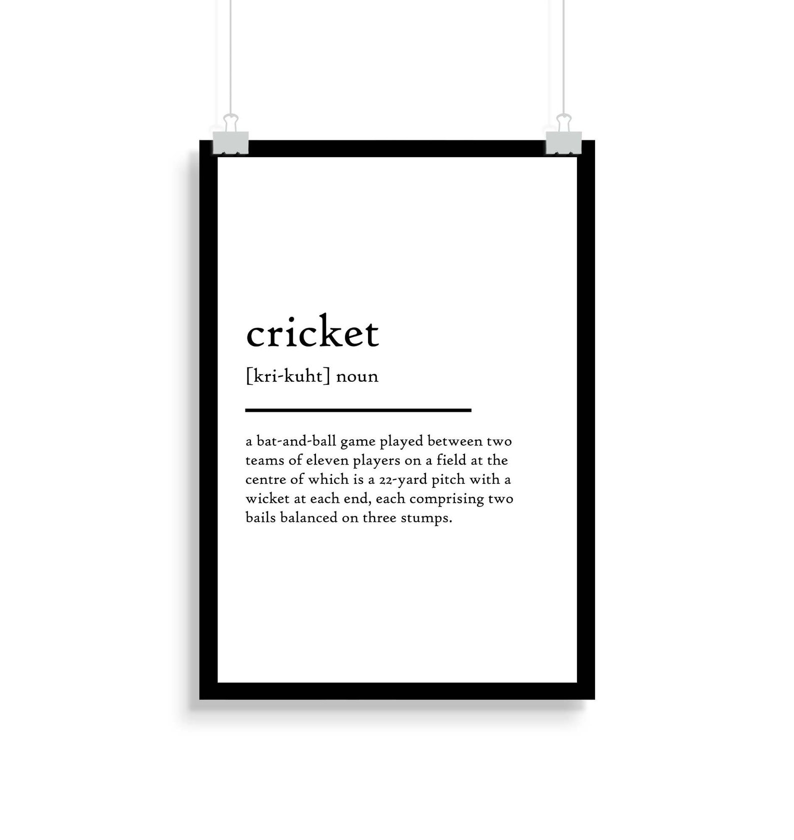 Cricket Definition print cricket Definition poster Etsy