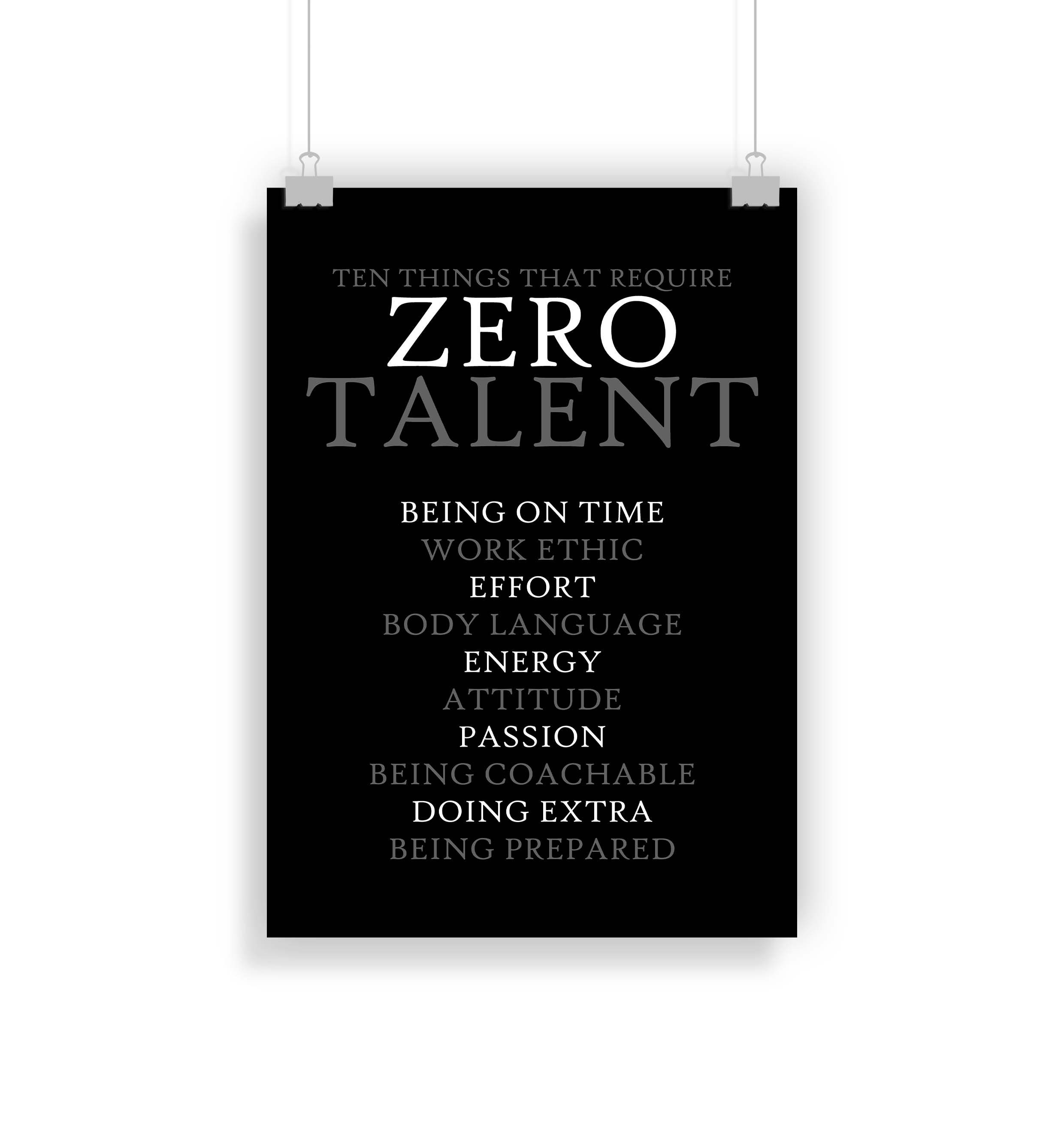 10 things that require zero talent print poster quote | Etsy