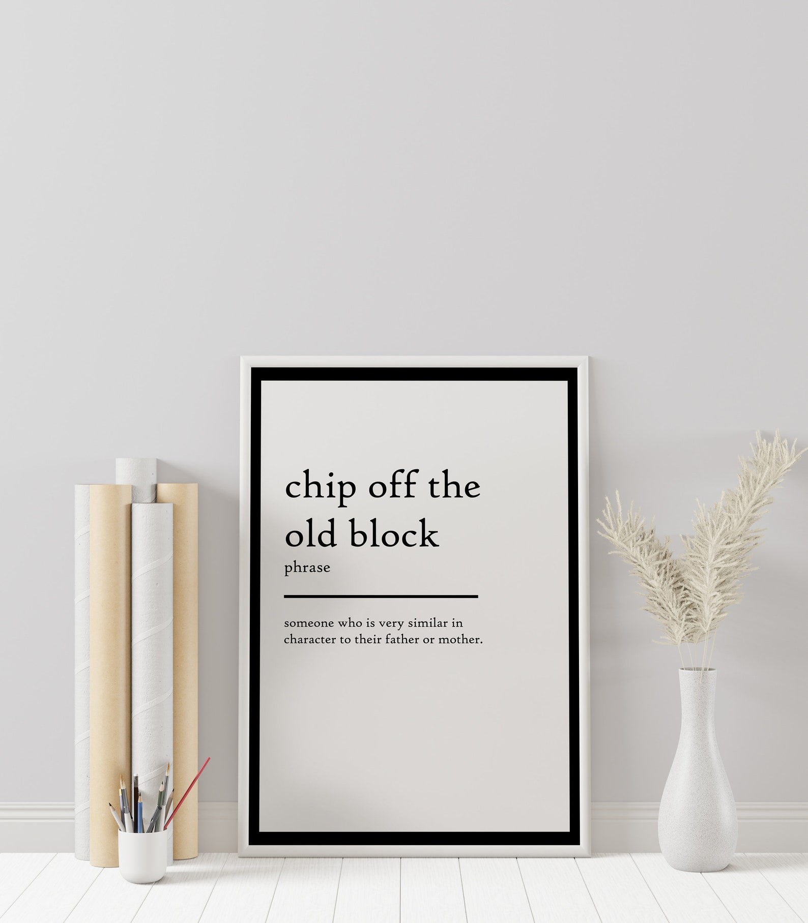 Chip off the Old Block Definition Print Chip off the Old Etsy