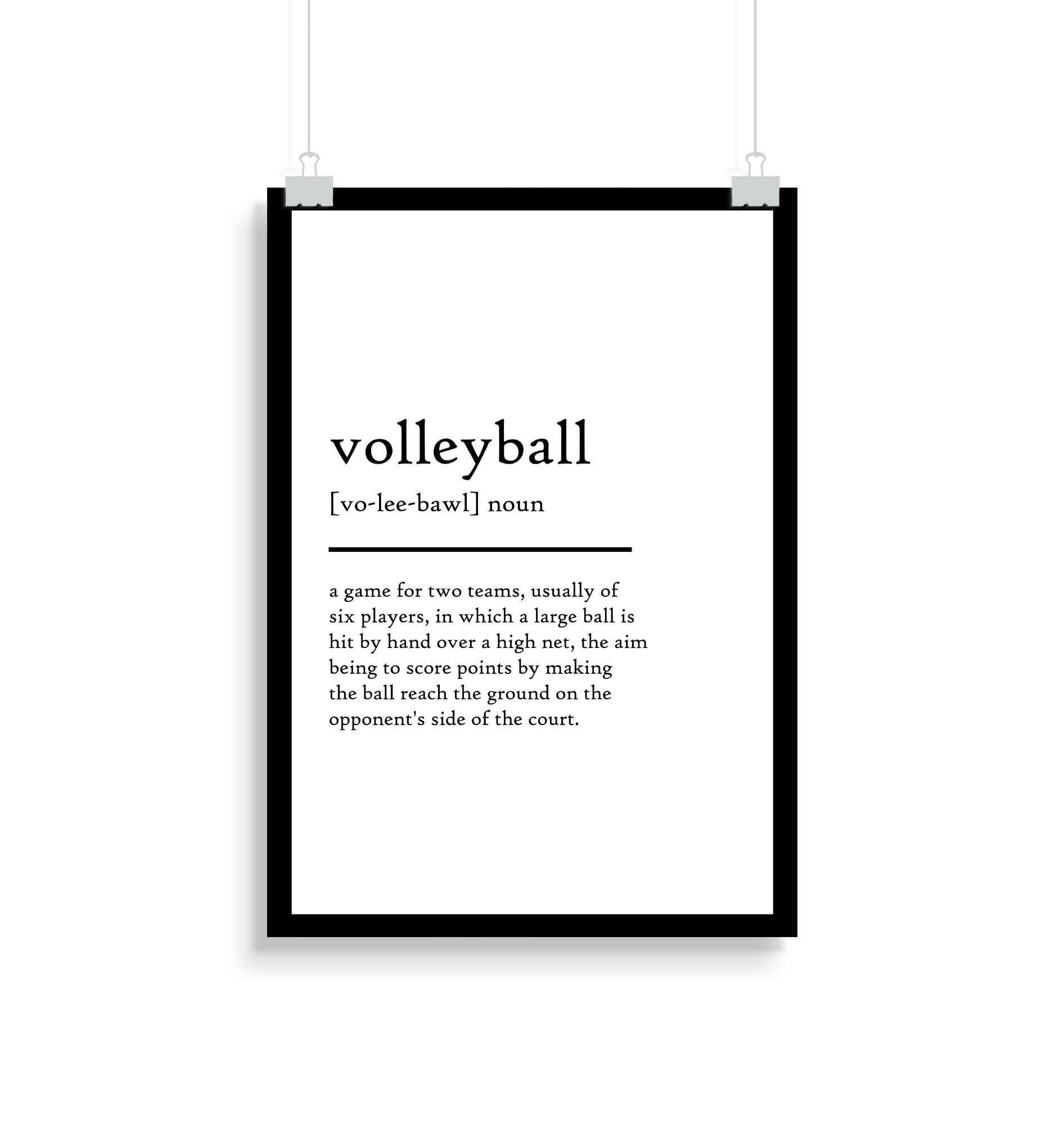 Volleyball definition print volleyball definition poster Etsy