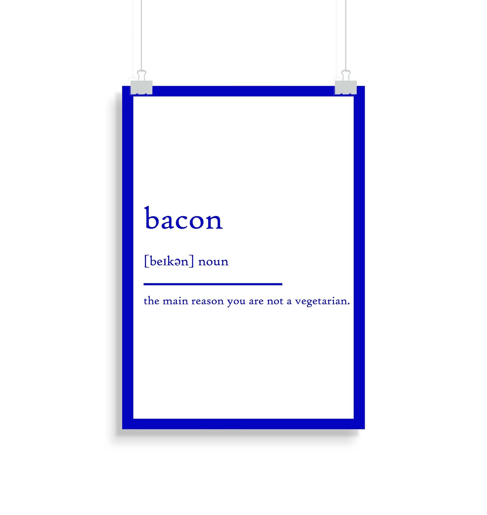 Bacon Definition Print Bacon Definition Poster Etsy