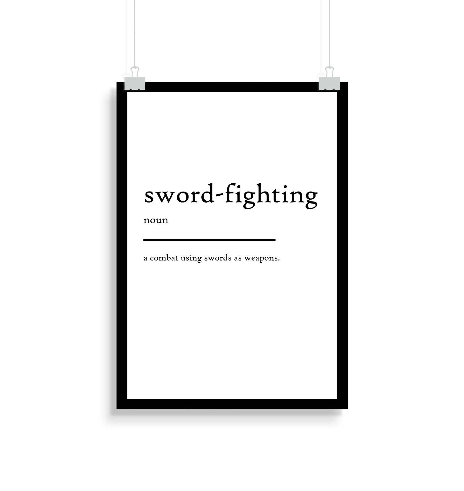Swordfighting definition print swordfighting definition Etsy