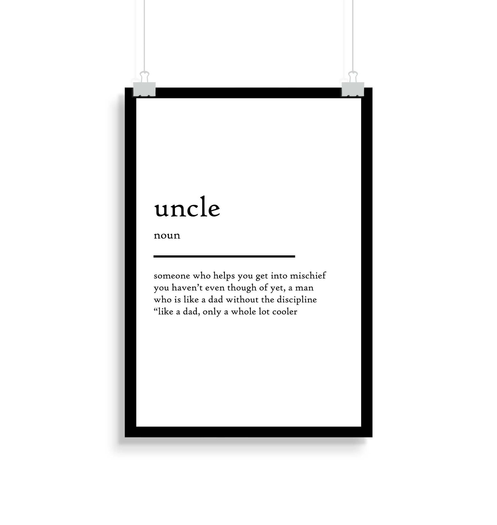 Uncle Definition 2 Print Uncle Definition 2 Poster Etsy