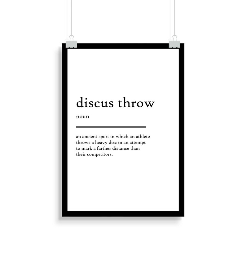 Discus Throw Definition Print Discus Throw Definition Poster Etsy