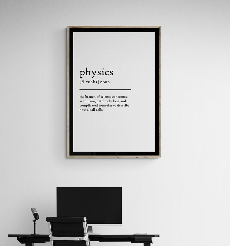 Physics definition Print Poster Science Teacher Etsy
