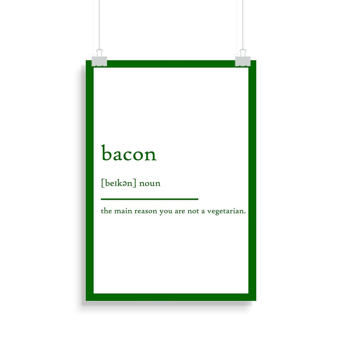 Bacon Definition print Bacon Definition poster Etsy