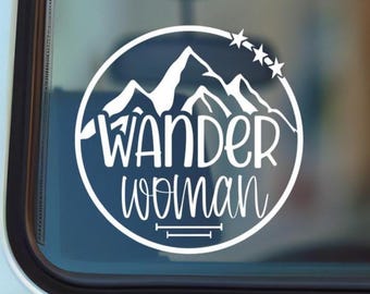 Wander Woman Vinyl Car Decal, Adventure Travel Sticker,