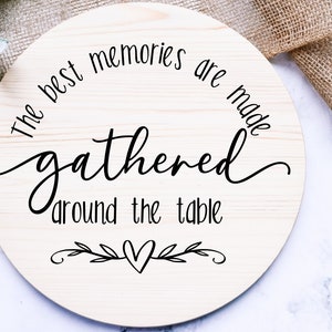 The best memories are made around the table SVG.  Svg cut file.  Kitchen or dining room sign. Cricut cut file. Silhouette dxf. Clip art.
