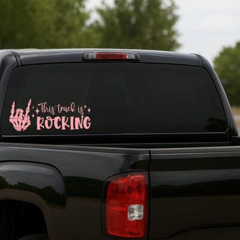 Rocking R Decal This Truck is Rocking Vinyl Decal: Skeleton Hand Rock on Sticker - Etsy