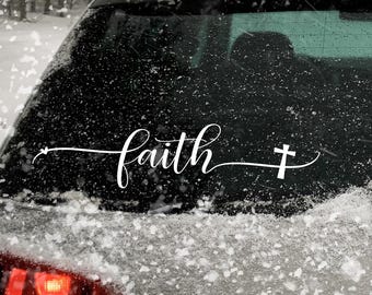 Faith Car Decal: Religious Cross Sticker, Easy Application
